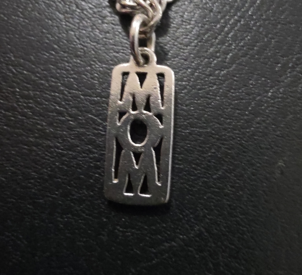 James Avery Silver MOM Cutout Pendant Bracelet Charm - Silver